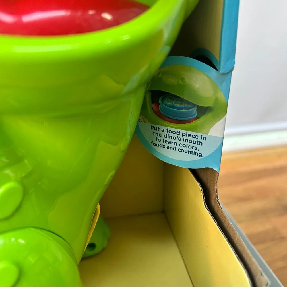 NWT VTech Chomp & Count Dino - Green Interactive Dino Toy Counting Fruit & Veg